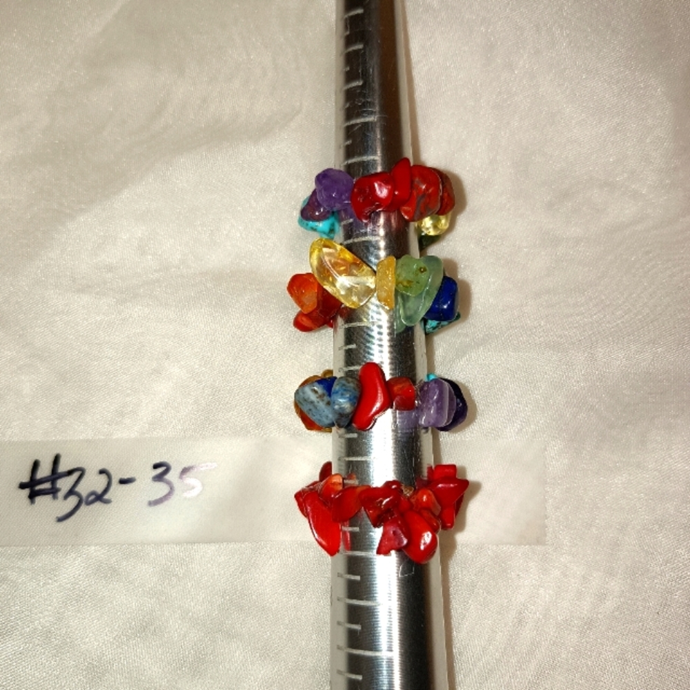 Elastic Crystal Chakra rings and Elastic Carnelian ring